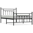 sengeramme med sengegavl og fodgærde 107x203 cm metal sort