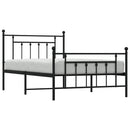 sengeramme med sengegavl og fodgærde 107x203 cm metal sort