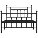 sengeramme med sengegavl og fodgærde 107x203 cm metal sort