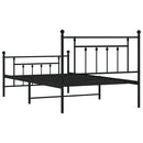 sengeramme med sengegavl og fodgærde 107x203 cm metal sort