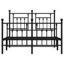 sengeramme med sengegavl og fodgærde 120x190 cm metal sort