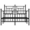 sengeramme med sengegavl og fodgærde 135x190 cm metal sort