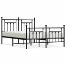 sengeramme med sengegavl og fodgærde 140x190 cm metal sort