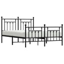sengeramme med sengegavl og fodgærde 140x190 cm metal sort