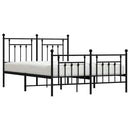 sengeramme med sengegavl og fodgærde 140x190 cm metal sort
