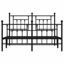 sengeramme med sengegavl og fodgærde 140x190 cm metal sort