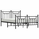 sengeramme med sengegavl og fodgærde 150x200 cm metal sort