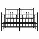 sengeramme med sengegavl og fodgærde 150x200 cm metal sort