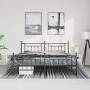 sengeramme med sengegavl og fodgærde 183x213 cm metal sort