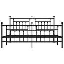 sengeramme med sengegavl og fodgærde 183x213 cm metal sort
