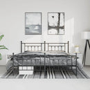 sengeramme med sengegavl og fodgærde 193x203 cm metal sort