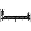 sengeramme med sengegavl og fodgærde 193x203 cm metal sort