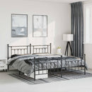 sengeramme med sengegavl og fodgærde 193x203 cm metal sort
