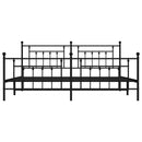 sengeramme med sengegavl og fodgærde 200x200 cm metal sort