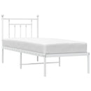 sengeramme uden madras med hovedgærde 75x190 cm hvid