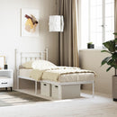 sengeramme uden madras med hovedgærde 75x190 cm hvid
