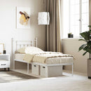 sengeramme uden madras med hovedgærde 75x190 cm hvid