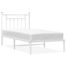 sengeramme med sengegavl 90x190 cm metal hvid