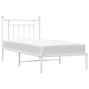 sengeramme med sengegavl 90x190 cm metal hvid