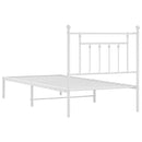 sengeramme med sengegavl 90x190 cm metal hvid