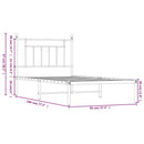 sengeramme med sengegavl 90x190 cm metal hvid