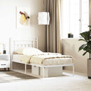 sengeramme med sengegavl 90x190 cm metal hvid