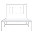 sengeramme med sengegavl 90x200 cm metal hvid