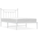 sengeramme med sengegavl 100x190 cm metal hvid