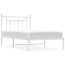 sengeramme med sengegavl 100x190 cm metal hvid