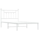 sengeramme med sengegavl 100x190 cm metal hvid