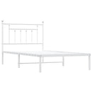 sengeramme med sengegavl 100x190 cm metal hvid