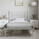sengeramme med sengegavl 100x190 cm metal hvid