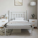 sengeramme med sengegavl 100x190 cm metal hvid