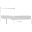 sengeramme med sengegavl 100x190 cm metal hvid