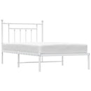 sengeramme med sengegavl 100x190 cm metal hvid