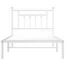 sengeramme med sengegavl 100x190 cm metal hvid