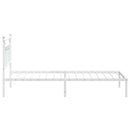 sengeramme med sengegavl 100x190 cm metal hvid
