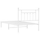 sengeramme med sengegavl 100x190 cm metal hvid