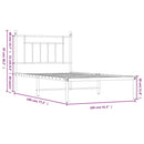 sengeramme med sengegavl 100x190 cm metal hvid