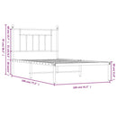 sengeramme med sengegavl 100x190 cm metal hvid