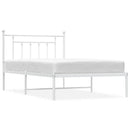 sengeramme med sengegavl 100x200 cm metal hvid