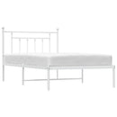 sengeramme med sengegavl 100x200 cm metal hvid