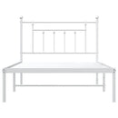 sengeramme med sengegavl 100x200 cm metal hvid