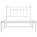 sengeramme med sengegavl 100x200 cm metal hvid