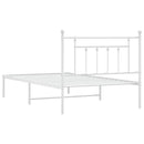 sengeramme med sengegavl 100x200 cm metal hvid