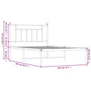 sengeramme med sengegavl 100x200 cm metal hvid
