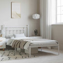 sengeramme med sengegavl 100x200 cm metal hvid