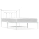 sengeramme med sengegavl 107x203 cm metal hvid