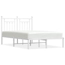 sengeramme med sengegavl 135x190 cm metal hvid