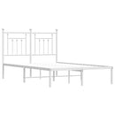 sengeramme med sengegavl 135x190 cm metal hvid